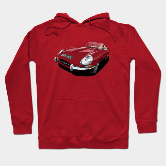 Jaguar e-type roadster Hoodie by candcretro